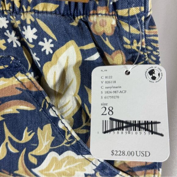 Mother Floral Print Jeans in Navy Tan Size 28 NWT - Picture 3 of 5